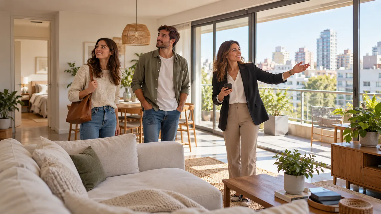 Illustrative photo of an agent showing an apartment